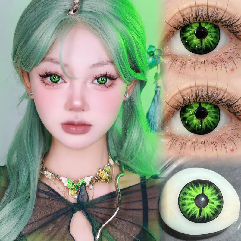 ComicPie Green snake eyes Cosplay Colored Contact Lenses HE596-2