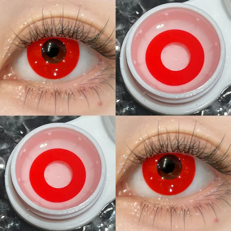 ComicPie Pure Red Cosplay&Halloween Colored Contact Lenses HD4