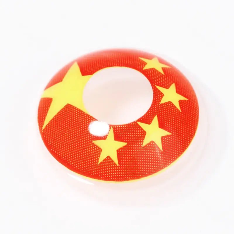 ComicPie Five - Starred Red Flag Cosplay&Halloween Colored Contact Lenses RY071 - ComicPie