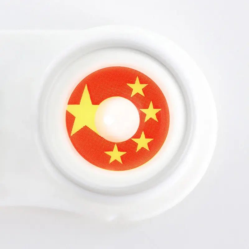ComicPie Five - Starred Red Flag Cosplay&Halloween Colored Contact Lenses RY071 - ComicPie
