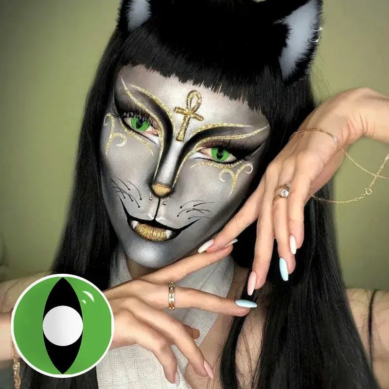 ComicPie Green Cat Eye Cosplay&Halloween Colored Contact Lenses RY123 - ComicPie