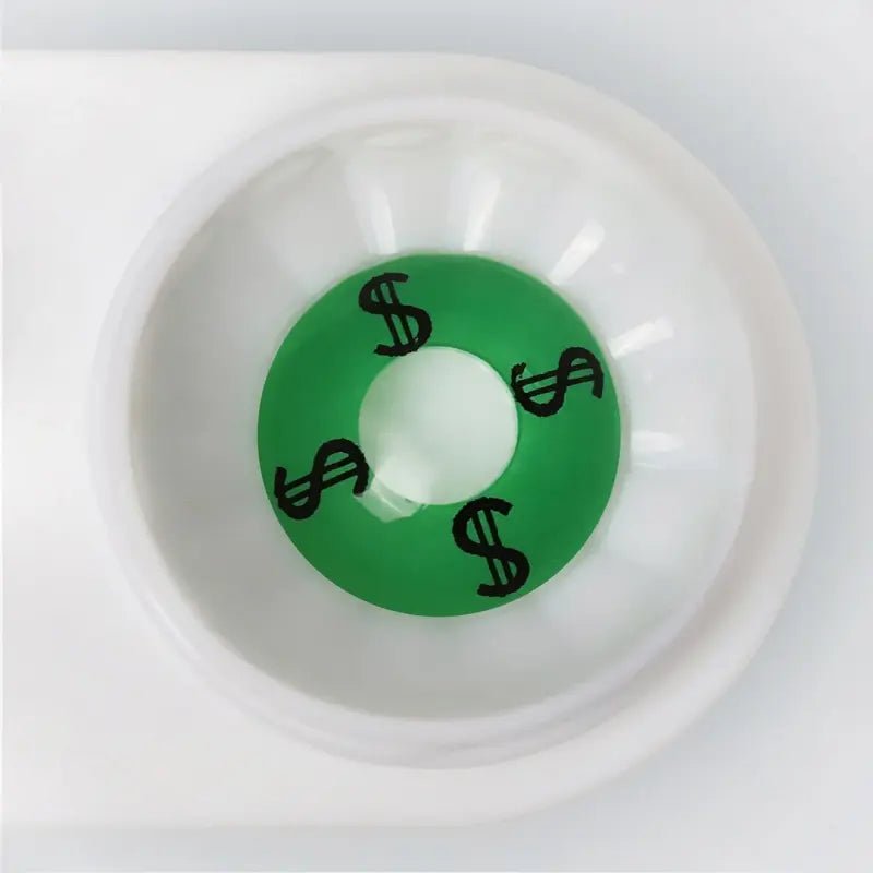 ComicPie Green Dollar Sign Cosplay&Halloween Colored Contact Lenses RY300 - ComicPie