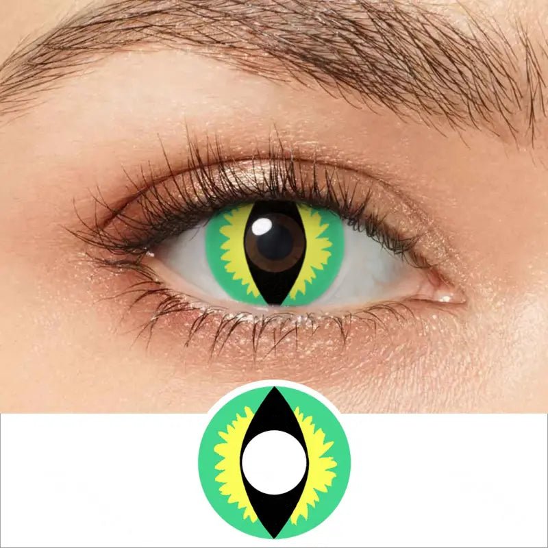 ComicPie Green Dragon Eye Cosplay&Halloween Colored Contact Lenses RY307B - ComicPie