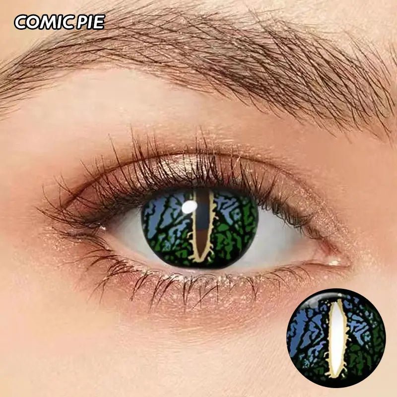 ComicPie Green Lizard Eye Crazy Cosplay&Halloween Colored Contact Lenses MY37 - ComicPie