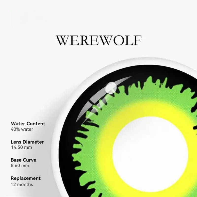 ComicPie Green Werewolf Cosplay&Halloween Colored Contact Lenses YS10 - ComicPie