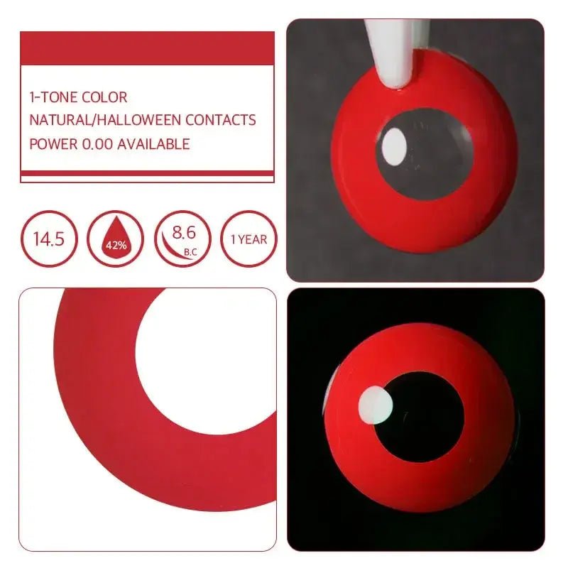 ComicPie HD4 Pure Red Contact Lenses - ComicPie