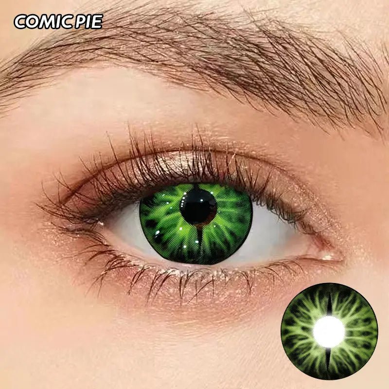 ComicPie HE596 - 2 Green snake eyes Contact Lenses - ComicPie