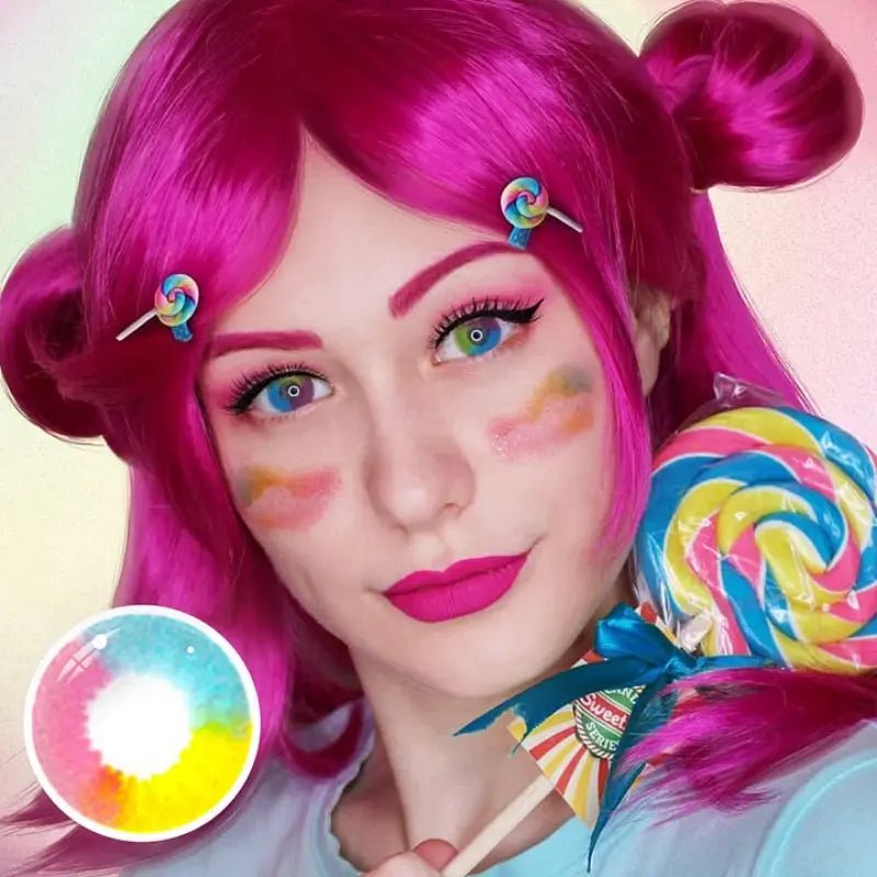 ComicPie Mulit Rainbow Cosplay&Halloween Colored Contact Lenses D52 - ComicPie