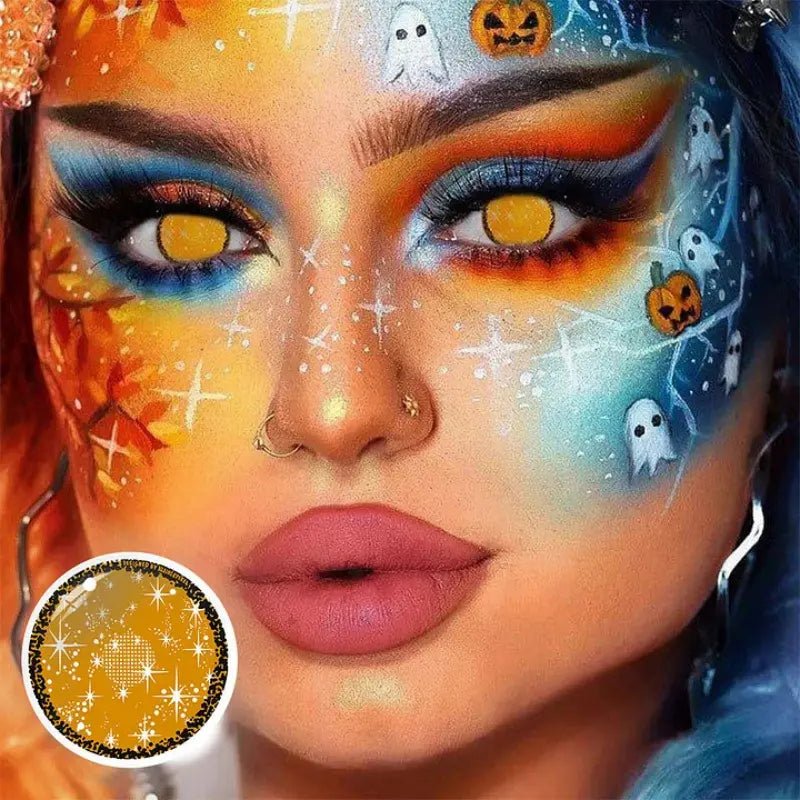 ComicPie Orange Stars Cosplay&Halloween Colored Contact Lenses G32 - 1 - ComicPie