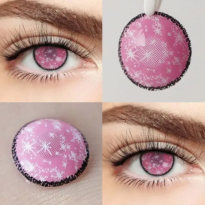 ComicPie Pink Stars Cosplay&Halloween Colored Contact Lenses G32 - 7 - ComicPie