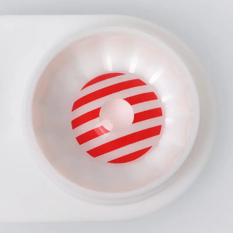 ComicPie Red And White Striped Cosplay&Halloween Colored Contact Lenses RY317 - ComicPie