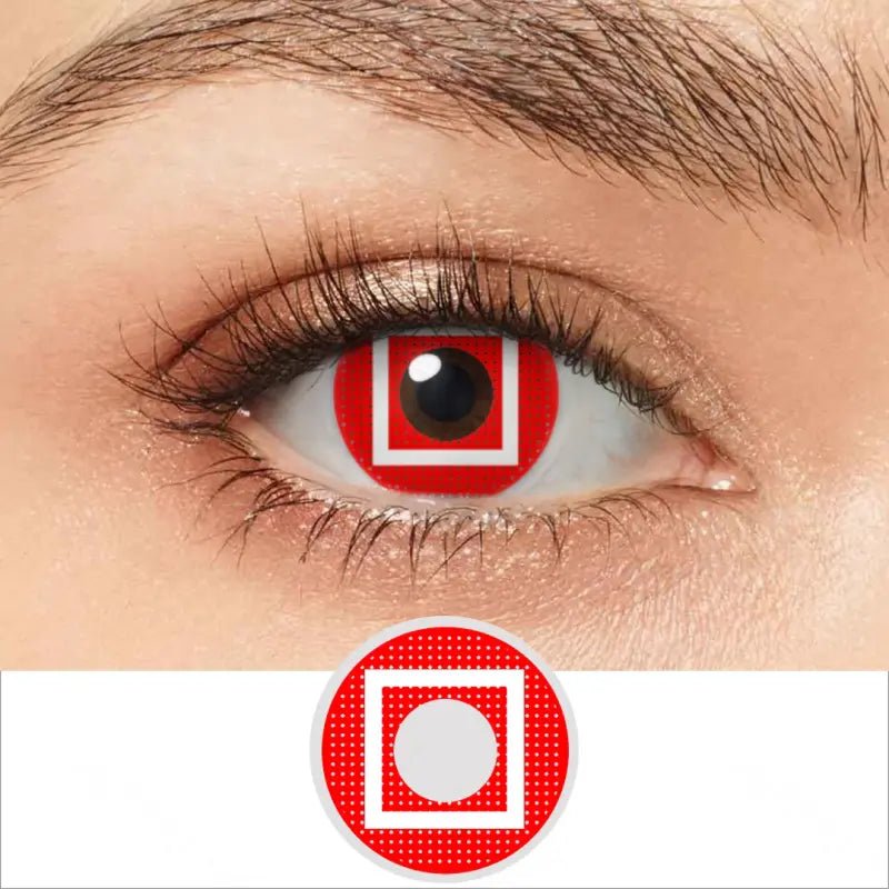 ComicPie Red Square Cosplay&Halloween Colored Contact Lenses RY364A - ComicPie