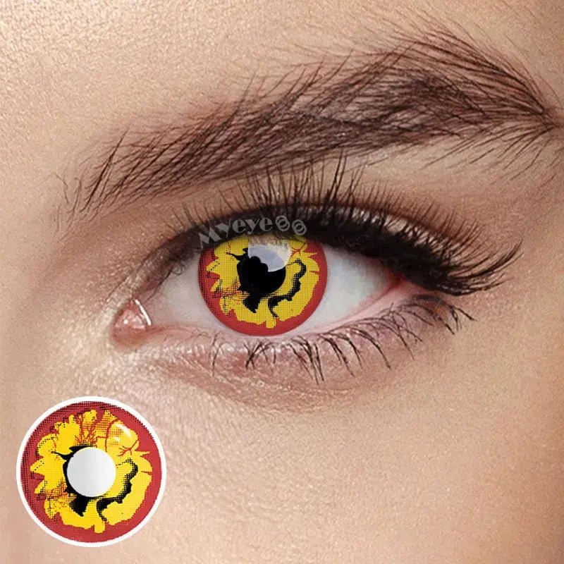 ComicPie Red Yellow Burst Cosplay&Halloween Colored Contact Lenses RY363 - ComicPie