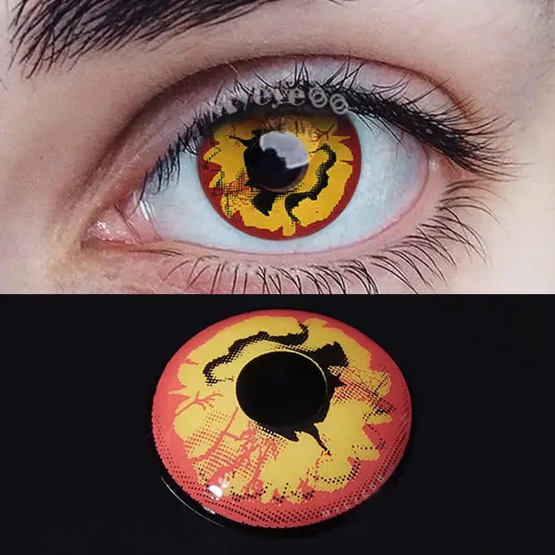 ComicPie Red Yellow Burst Cosplay&Halloween Colored Contact Lenses RY363 - ComicPie
