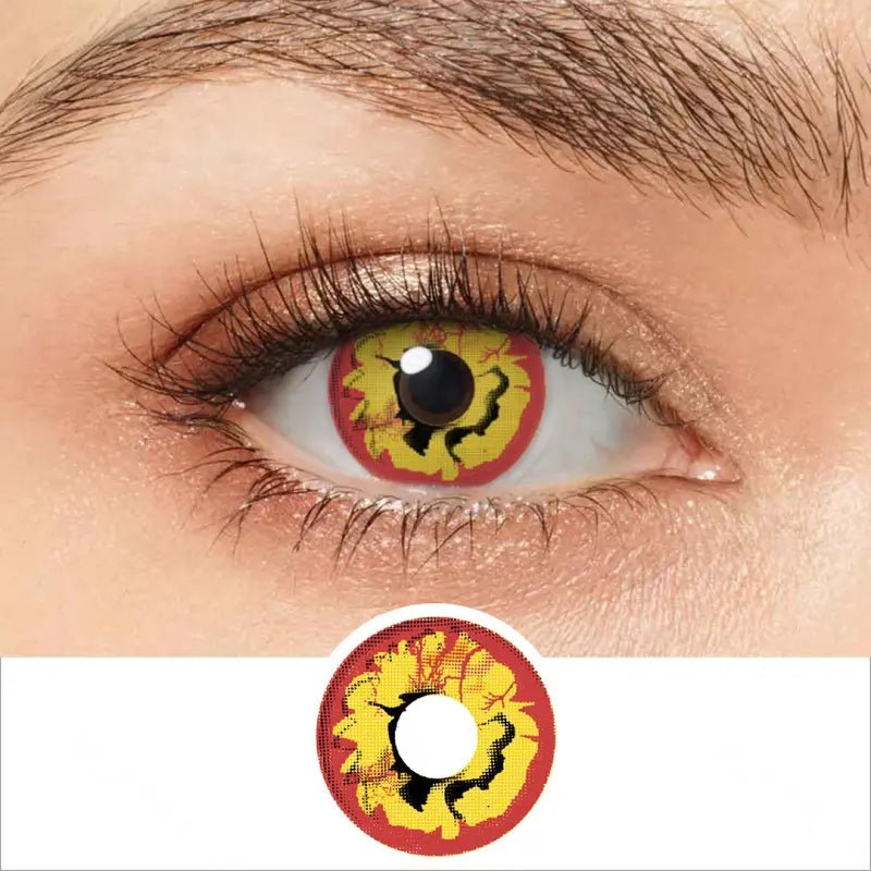 ComicPie Red Yellow Burst Cosplay&Halloween Colored Contact Lenses RY363 - ComicPie