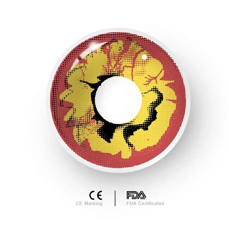 ComicPie Red Yellow Burst Cosplay&Halloween Colored Contact Lenses RY363 - ComicPie