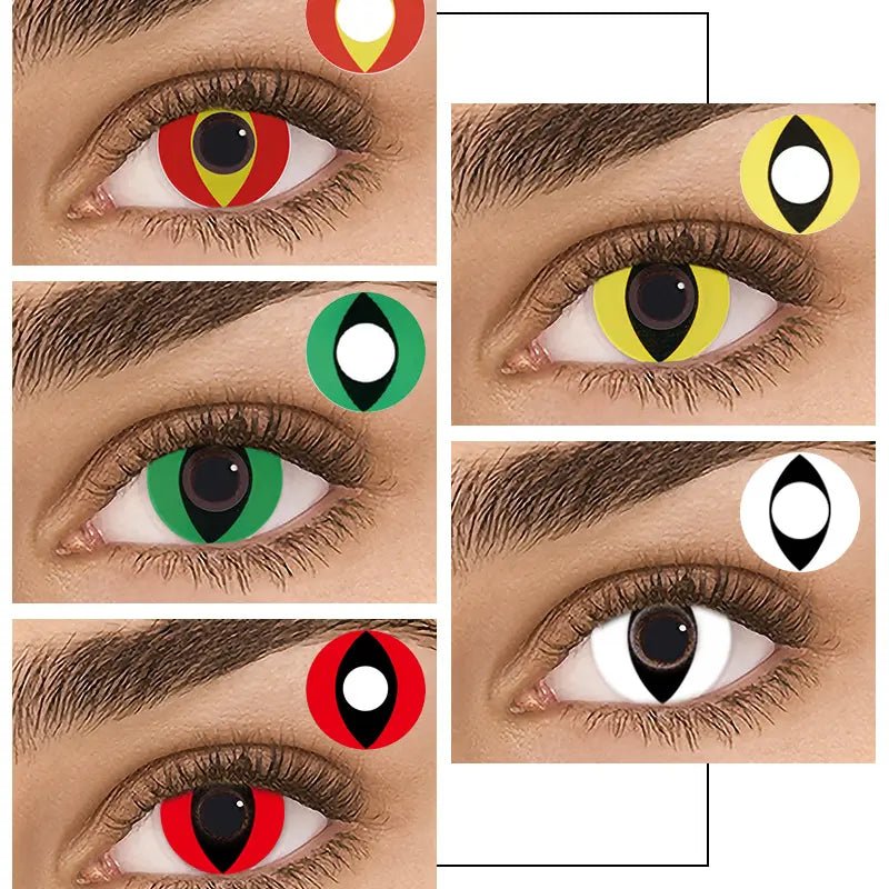 ComicPie Red Yellow Cat Eye Cosplay&Halloween Colored Contact Lenses - ComicPie