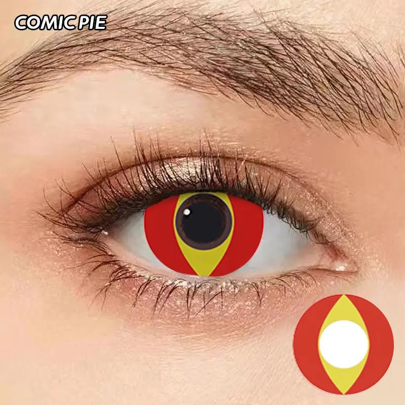 ComicPie Red Yellow Cat Eye Cosplay&Halloween Colored Contact Lenses - ComicPie