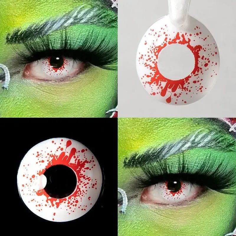 ComicPie White Crazy Blood Splat Cosplay&Halloween Colored Contact Lenses RY136 - ComicPie