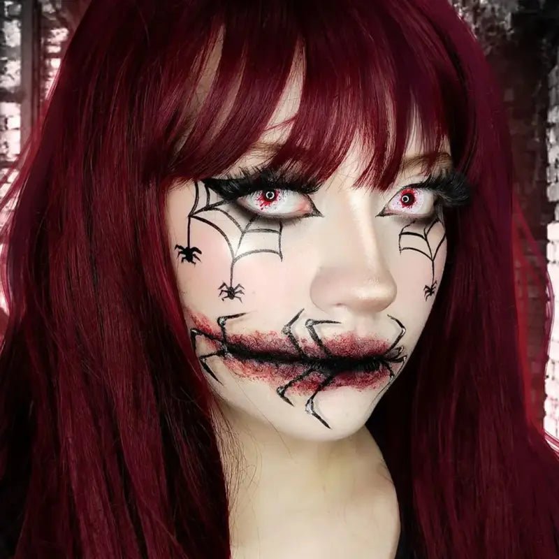 ComicPie White Crazy Blood Splat Cosplay&Halloween Colored Contact Lenses RY136 - ComicPie