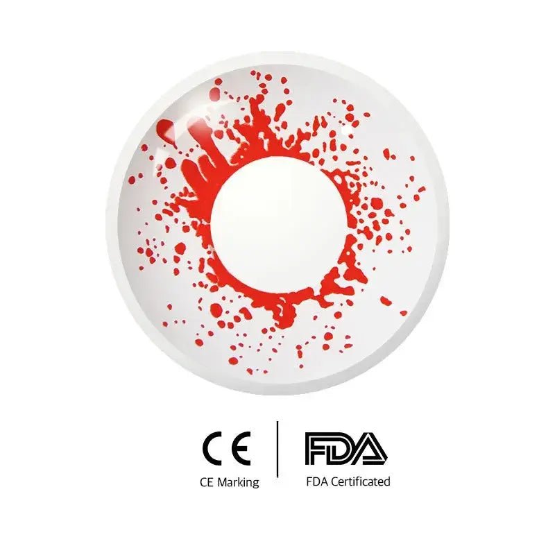 ComicPie White Crazy Blood Splat Cosplay&Halloween Colored Contact Lenses RY136 - ComicPie