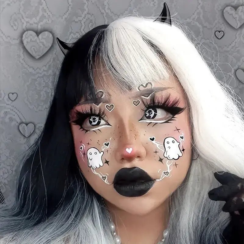 ComicPie White Ghost Pattern Cosplay&Halloween Colored Contact Lenses RY331 - ComicPie