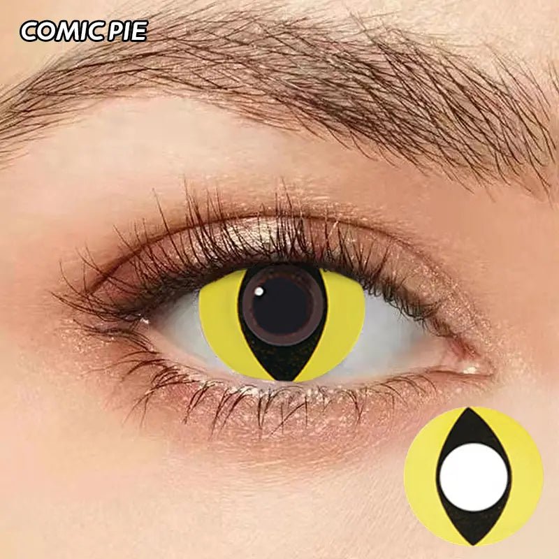 ComicPie Yellow Cat Eye Cosplay&Halloween Colored Contact Lenses RY139 - ComicPie