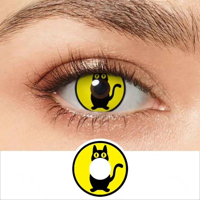 ComicPie Yellow Kitten Pattern Cosplay&Halloween Colored Contact Lenses RY328 - ComicPie