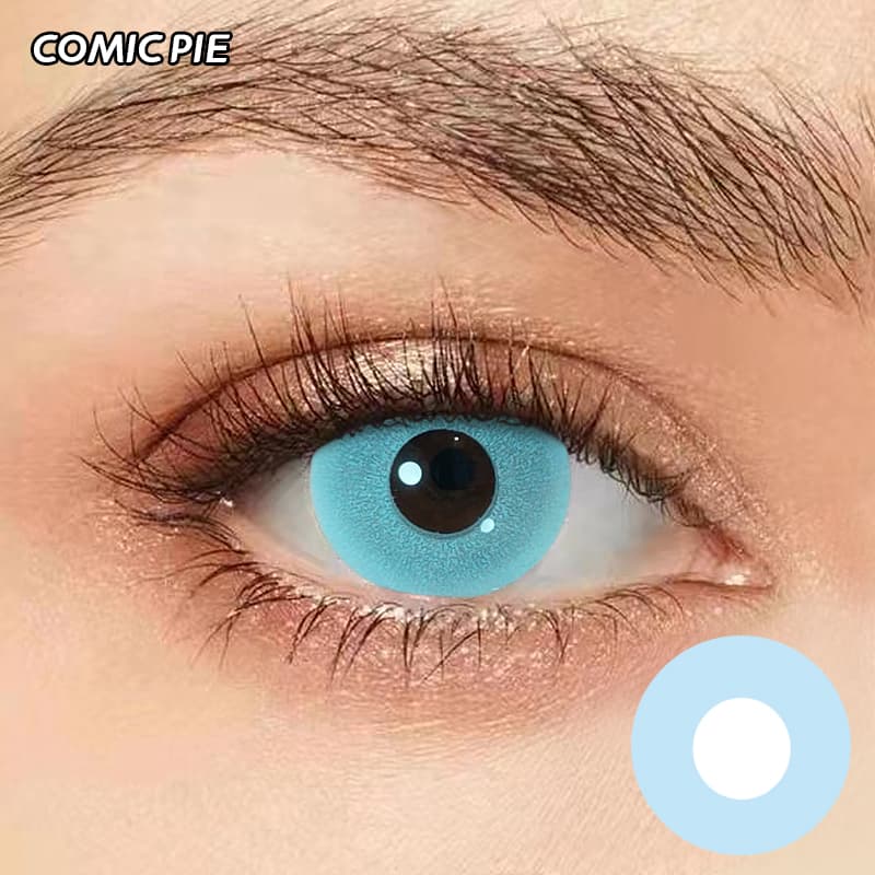 Comicpie&UV Glow Colored Contact Lenses Cosplay&Halloween F7 Blue - ComicPie